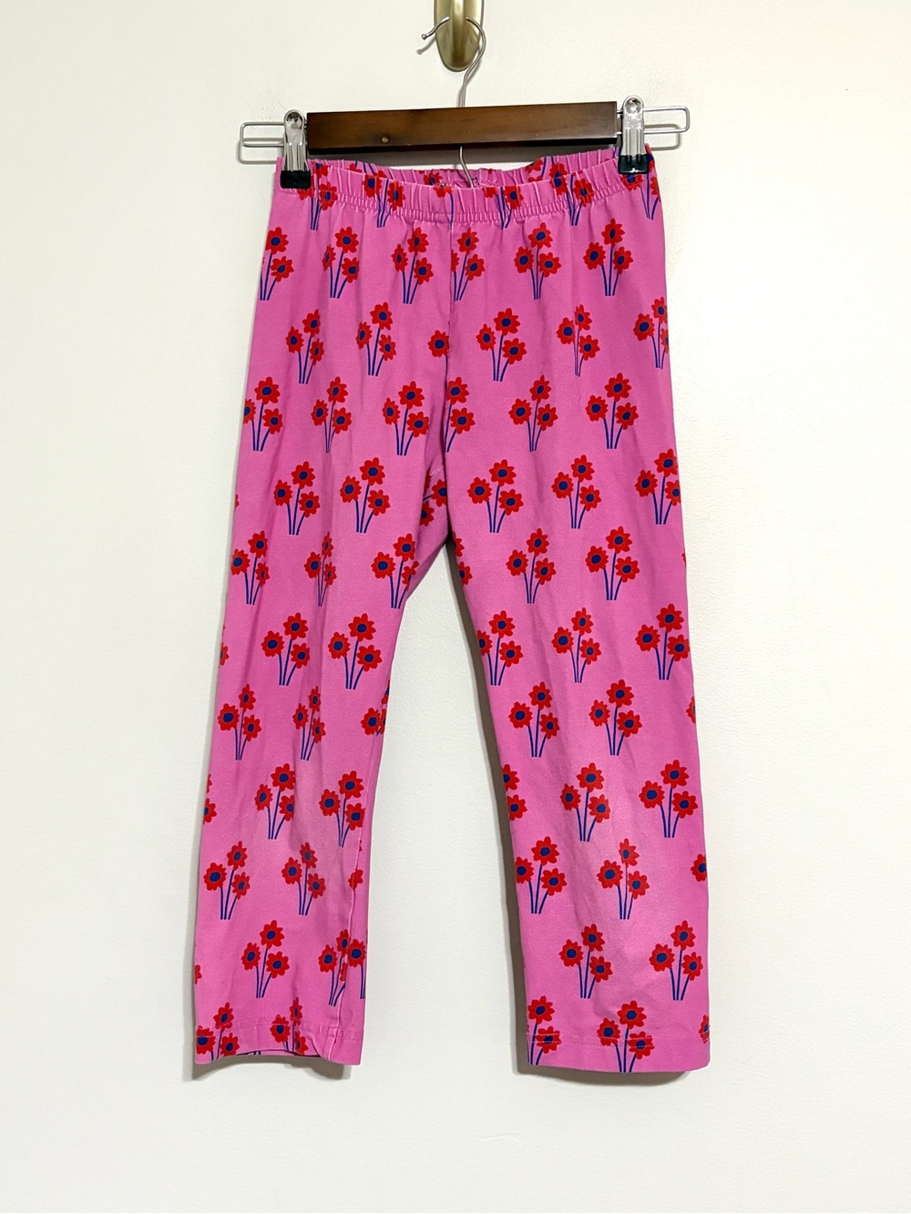 Hanna Andersson Pink Floral Print Capri Leggings Size 12 150cm